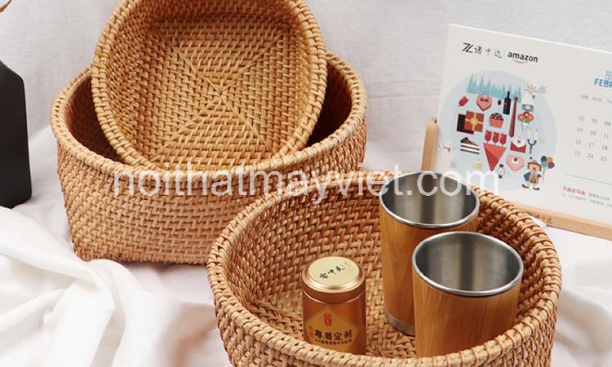 Khay Đựng Đồ Mây Tre KDMT0010